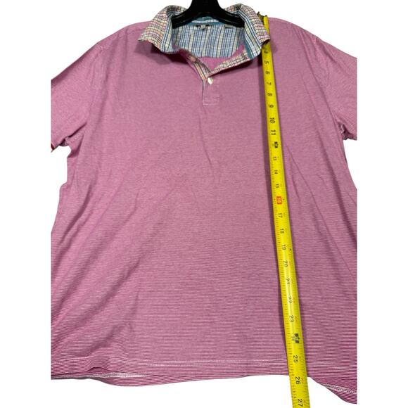 Ted Baker London Red Microstripe Polo Shirt Size 7 (XL) - Picture 4 of 8